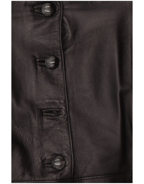 Bizzarro Womens Leather Skirt IT 46 Large W32 Black