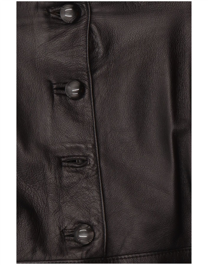 Bizzarro Womens Leather Skirt IT 46 Large W32 Black