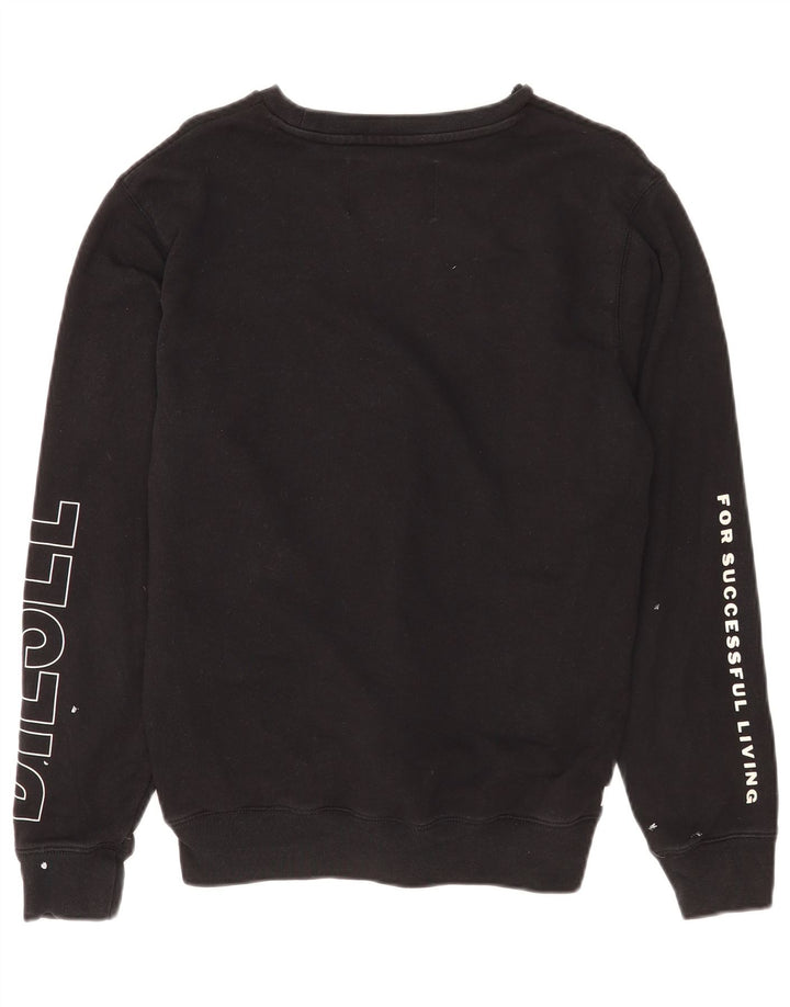 Pulover cu grafic pentru femei Diesel, UK 14, bumbac mediu negru