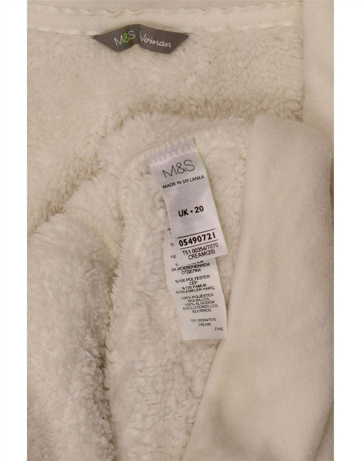 Jachetă fleece pentru femei Marks & Spencer UK 20 2XL Bumbac alb