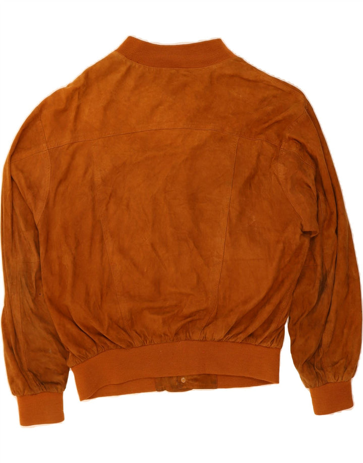 BOMB BOOGIE Mens Suede Bomber Jacket UK 42 XL Brown Leather Vintage Bomb Boogie and Second-Hand Bomb Boogie from Messina Hembry 
