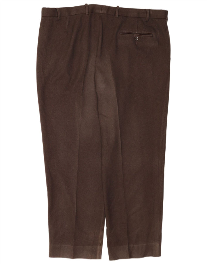 Marks & Spencer Pantaloni de costum obișnuiți drepti pentru bărbați L42 L29 Poliester maro