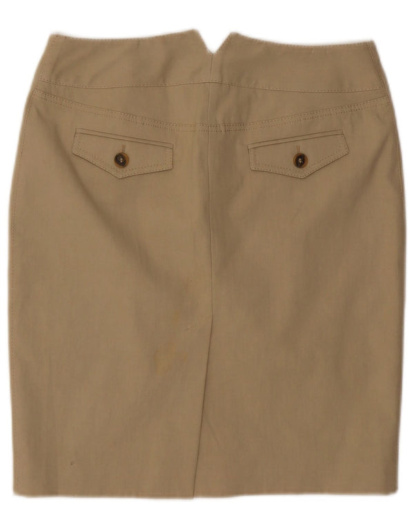 Fusta dreaptă pentru femei Karen Millen UK 12 Medium W30 Bej Bumbac