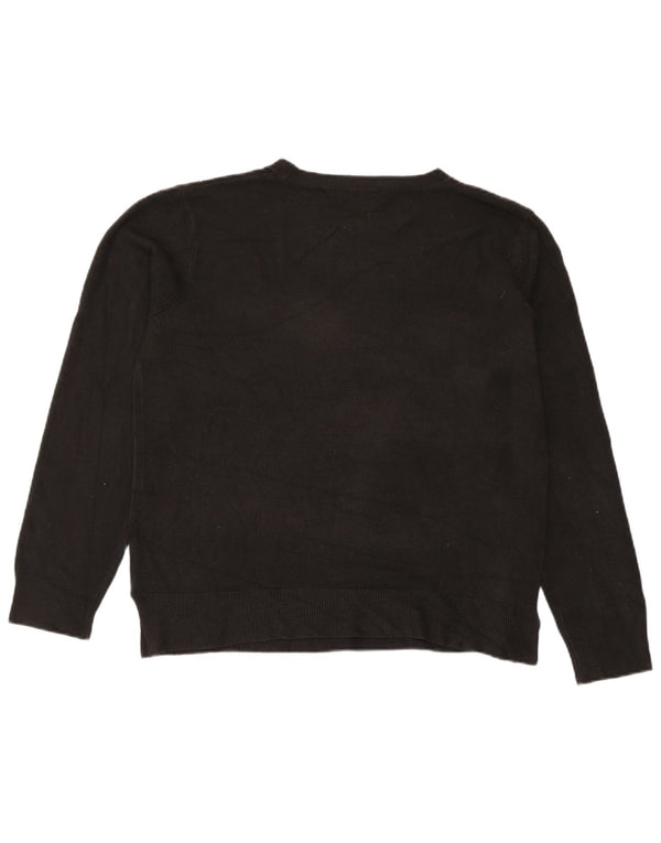 Pulover pentru femei Marks & Spencer cu decolteu triplu UK 14 Medium Negru Acrilic