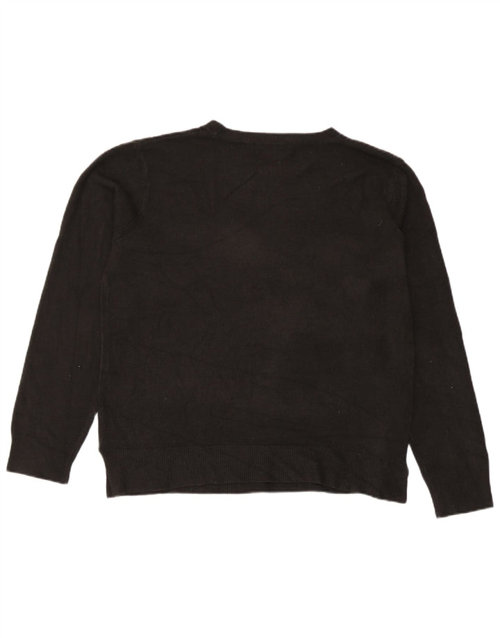 Pulover pentru femei Marks & Spencer cu decolteu triplu UK 14 Medium Negru Acrilic