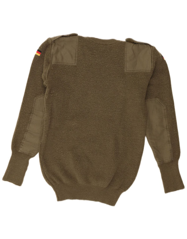 Pulover vintage pentru bărbați militar cu gât crew pulover IT 50 Medium Khaki Army