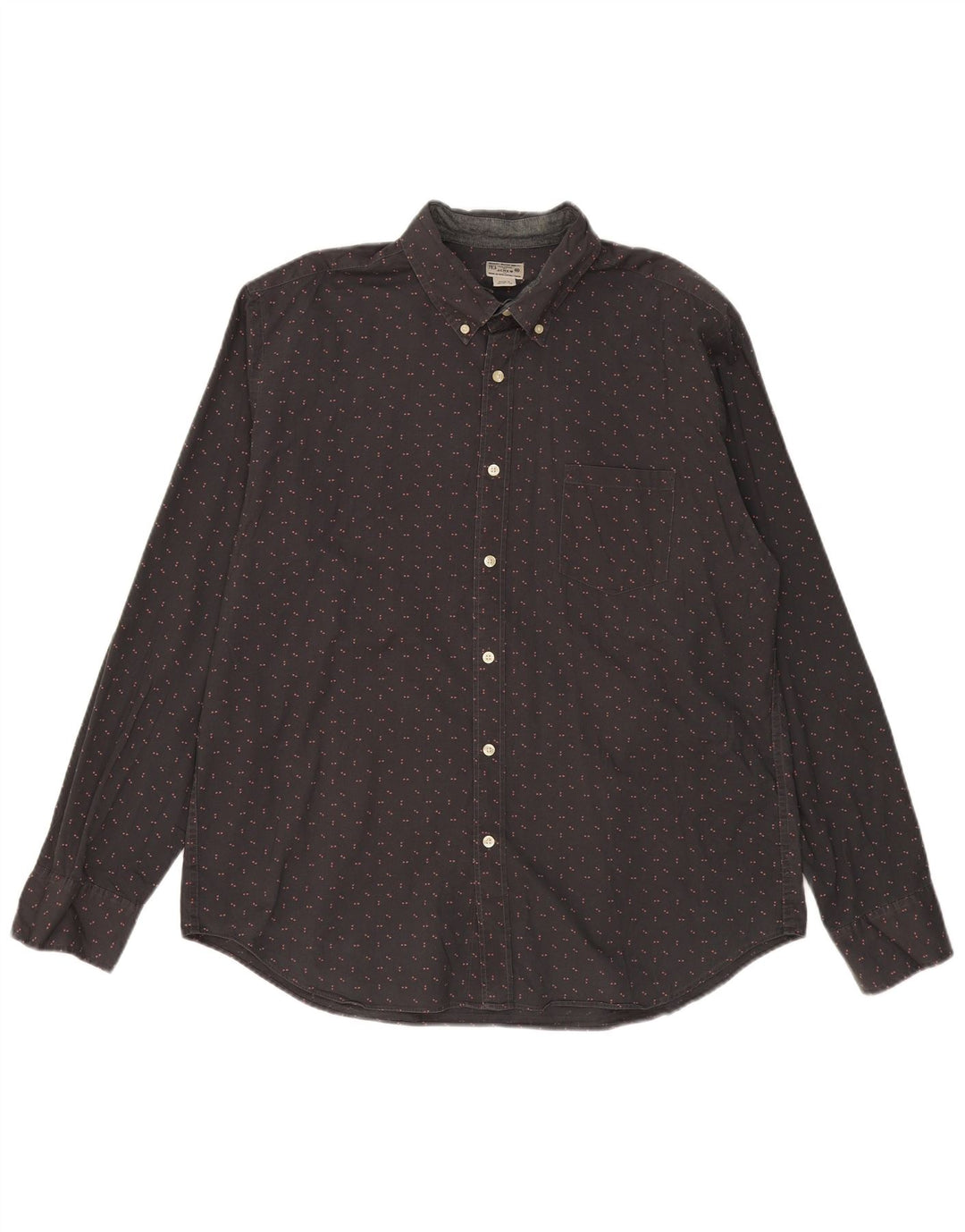 J. CREW Mens Tailored Shirt XL Grey Flecked Cotton
