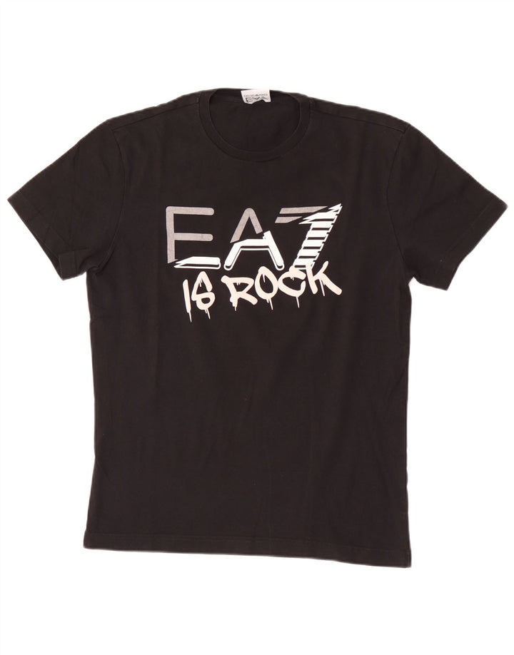 Tricou grafic pentru bărbați Emporio Armani Top Mediu Negru
