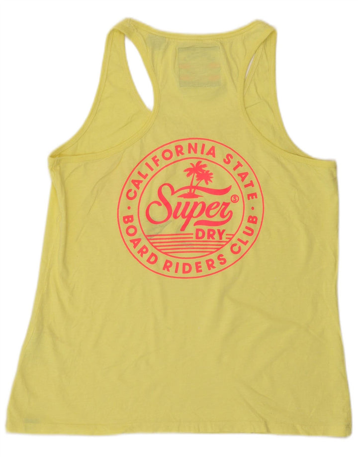 Top cu vestă grafică Superdry pentru femei UK 12, bumbac galben mediu