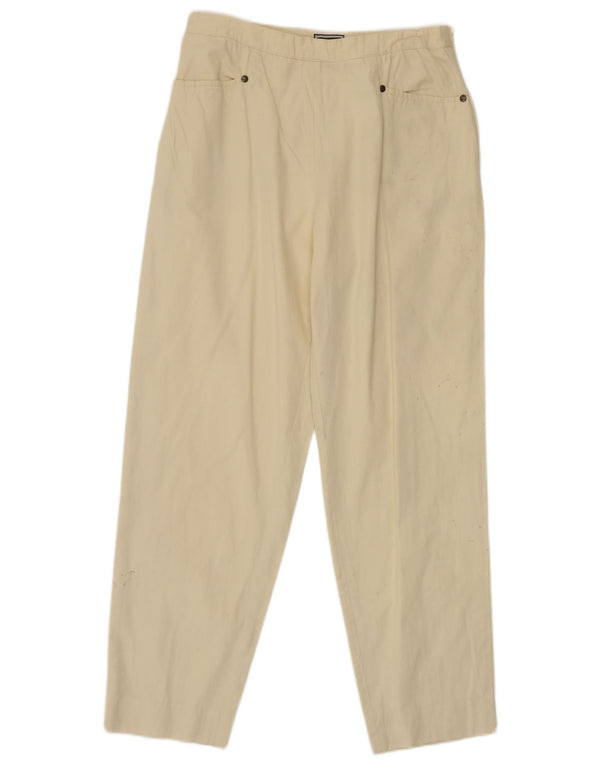 Luisa Spagnoli Womens High Waist Casual Trousers IT 46 Large W28 L27 Beige