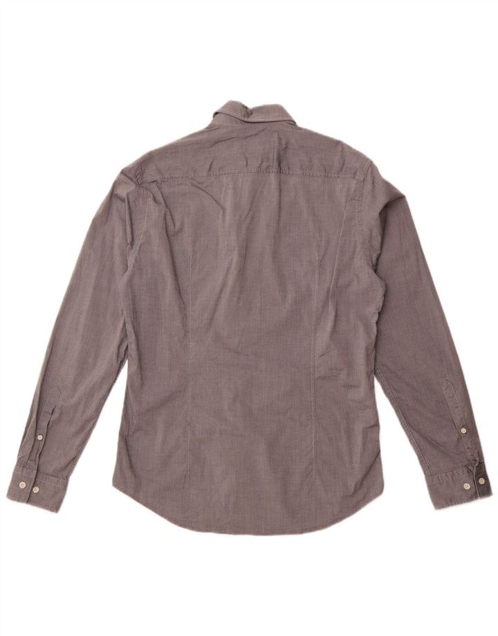 Cămașă pentru bărbați Hugo Boss Regular Fit, bumbac gri mic
