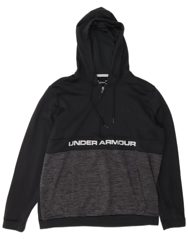 Pulover cu glugă Under Armour Cold Gear Graphic pentru bărbați, mare, negru, pătat