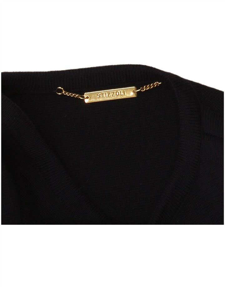 STIZZOLI Pulover cardigan cu două piept pentru femei UK 14 Medium Bleumarin