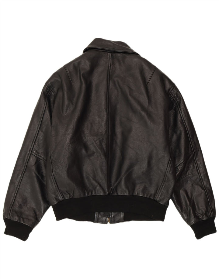 Jachetă de piele pentru bărbați VINTAGE UK 40, mare, neagră