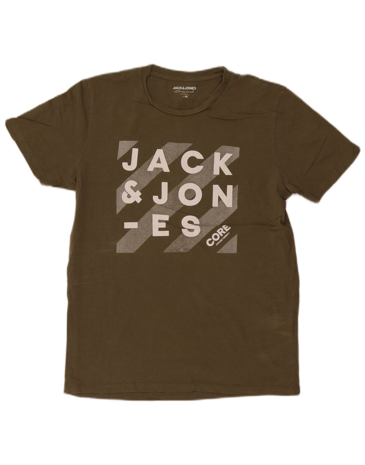 Tricou cu grafic Jack & Jones pentru bărbați Top Mediu Kaki Bumbac