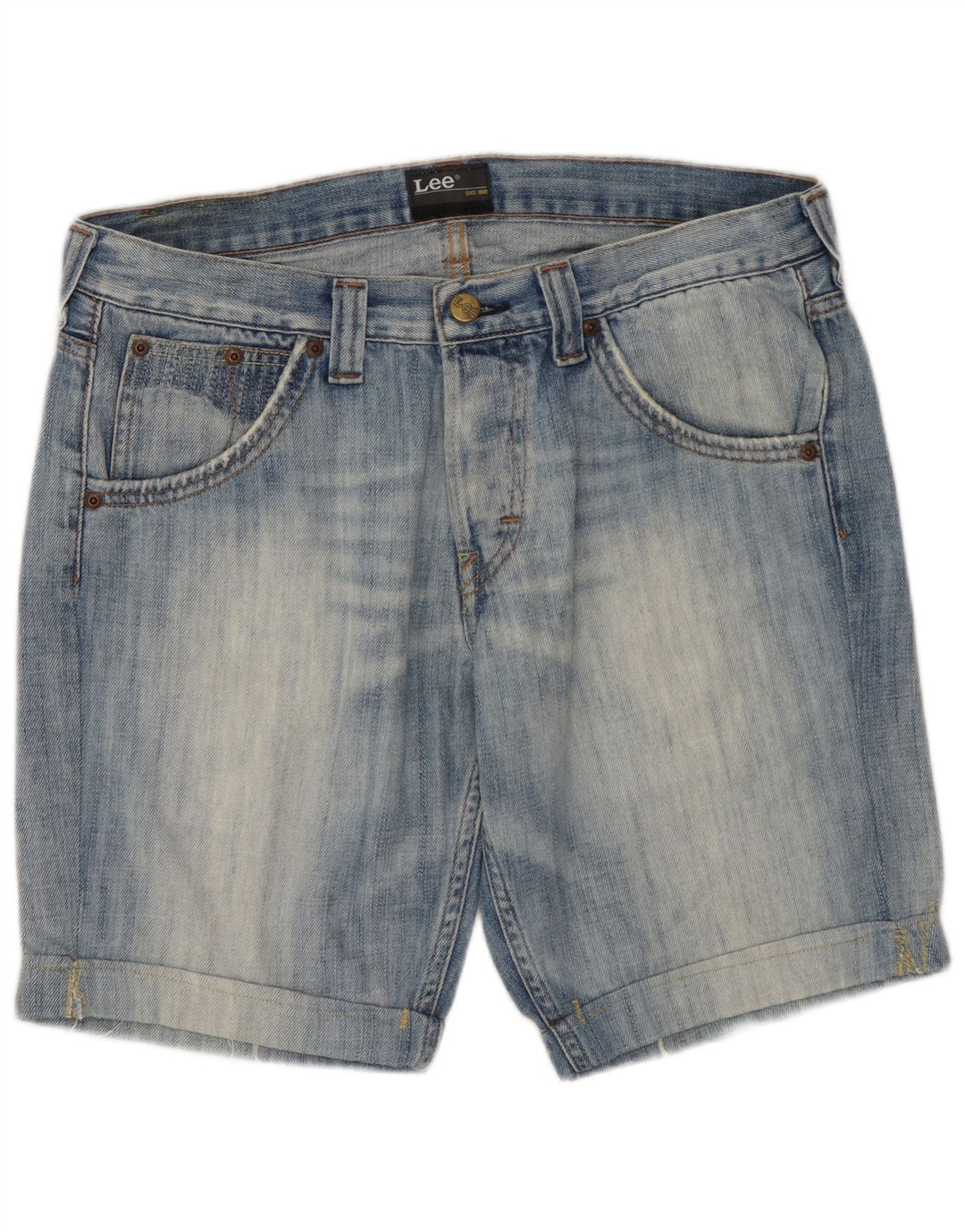 Pantaloni scurți Lee Ripley Denim W31, bumbac albastru mediu