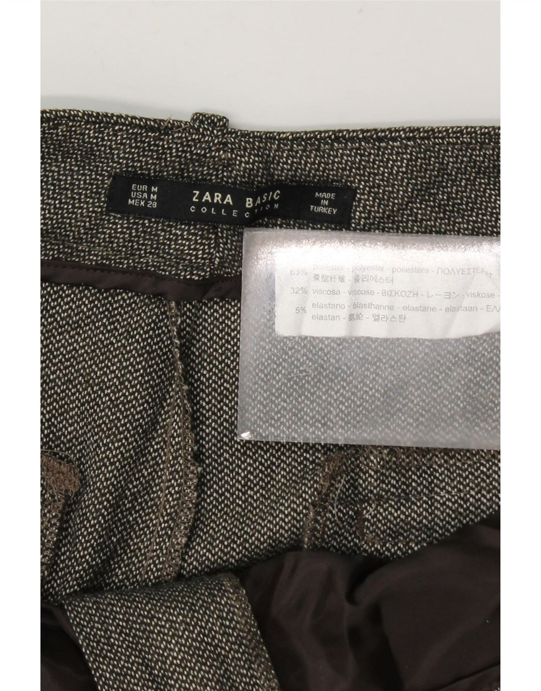 Pantaloni de costum pentru femei Zara Mediu L28 L24 Kaki Poliester