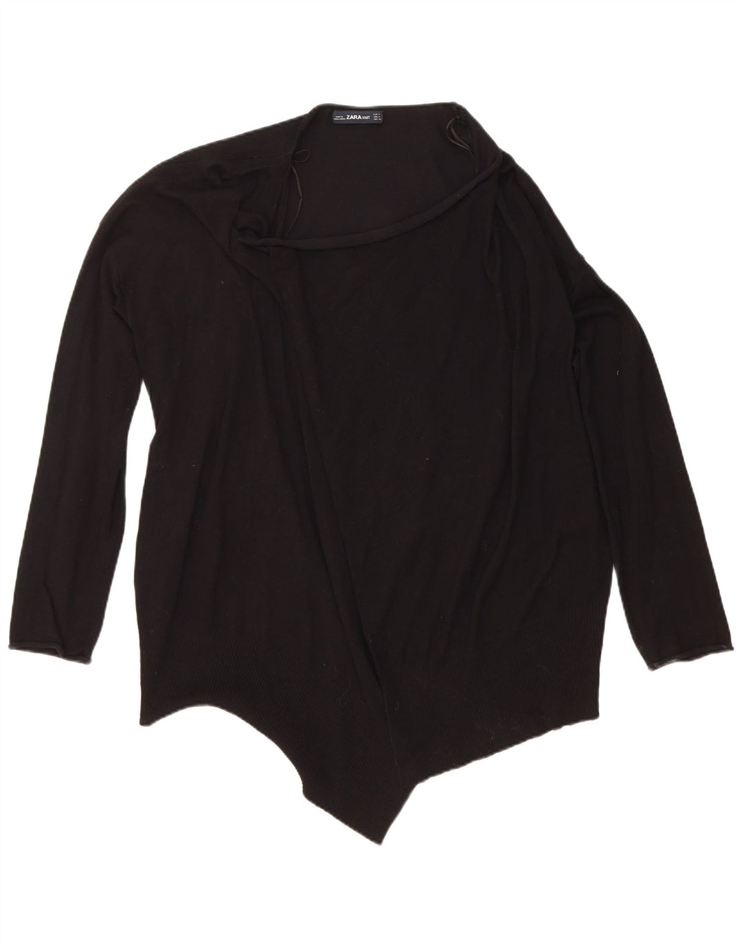 Pulover cardigan deschis pentru femei Zara UK 14 Medium Black Viscose