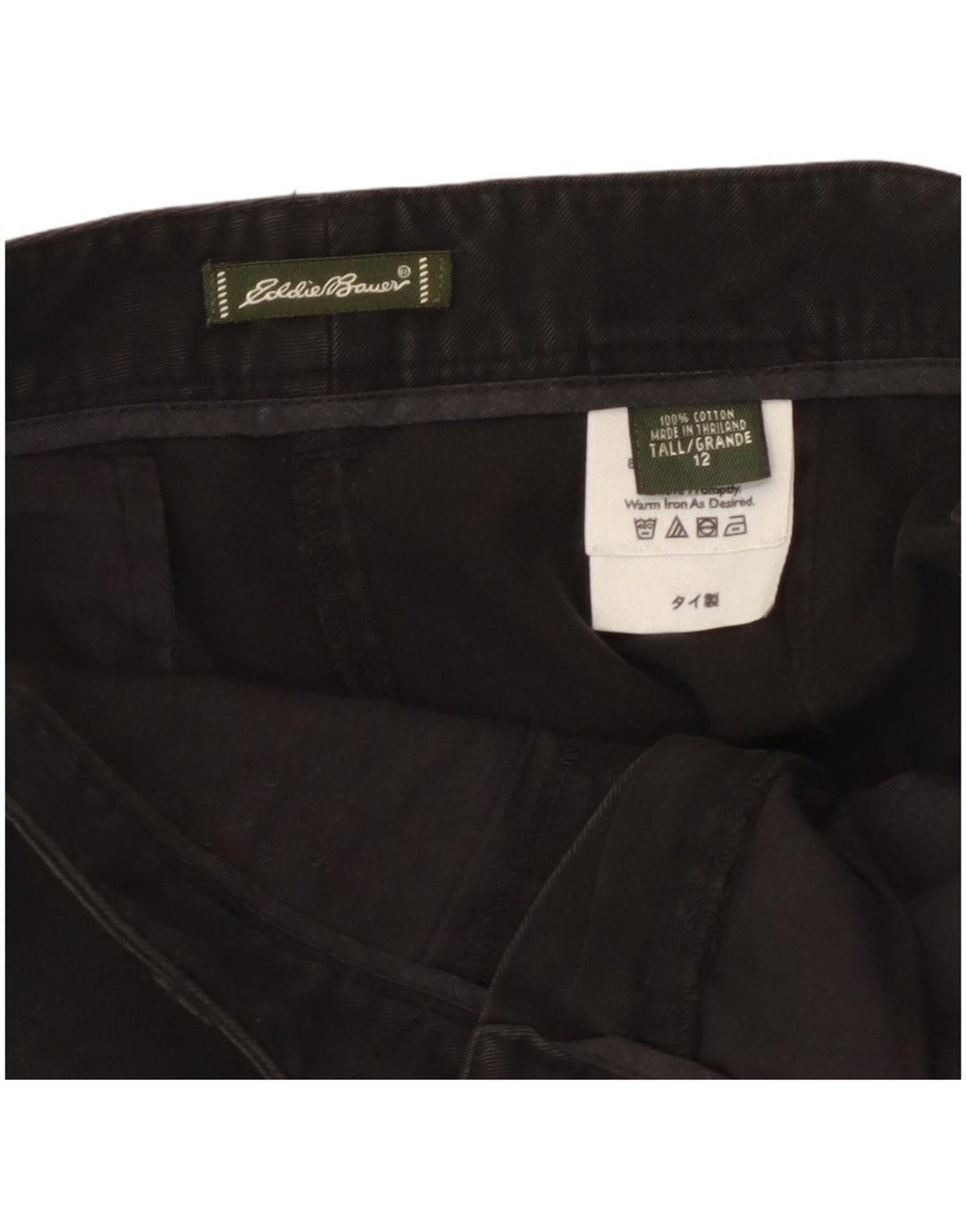 Pantaloni scurti chino înalți pentru femei Eddie Bauer US 12 Large W32 Bumbac negru