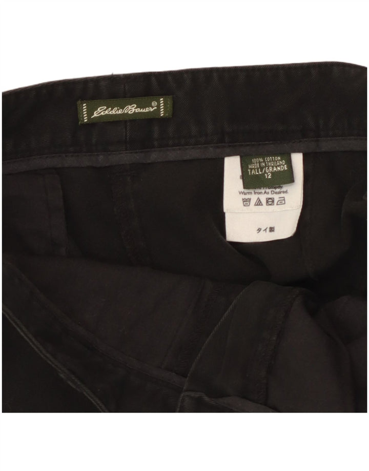 Pantaloni scurti chino înalți pentru femei Eddie Bauer US 12 Large W32 Bumbac negru