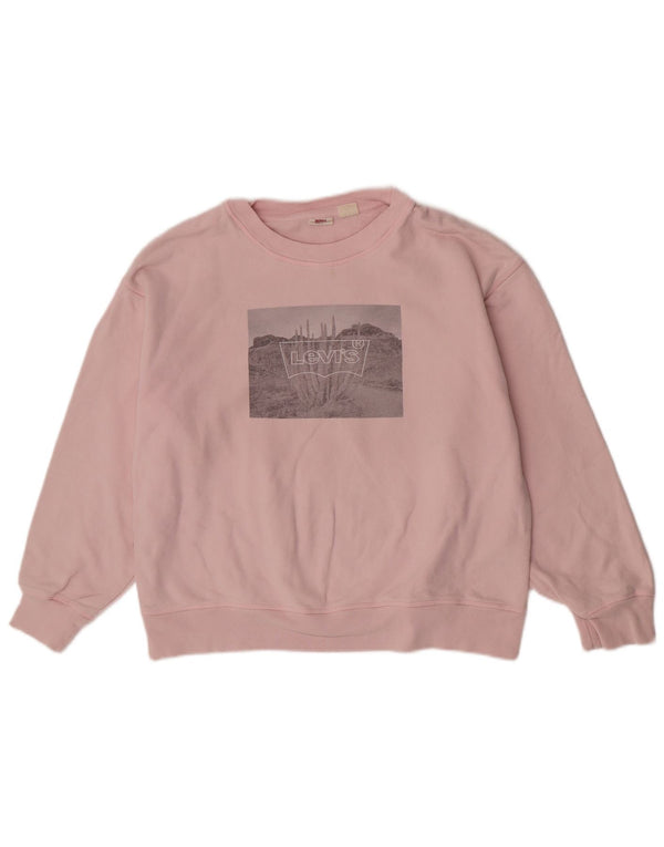 Pulover pentru damă Levi's, cu croiala lejeră, din bumbac mare, roz, UK 14