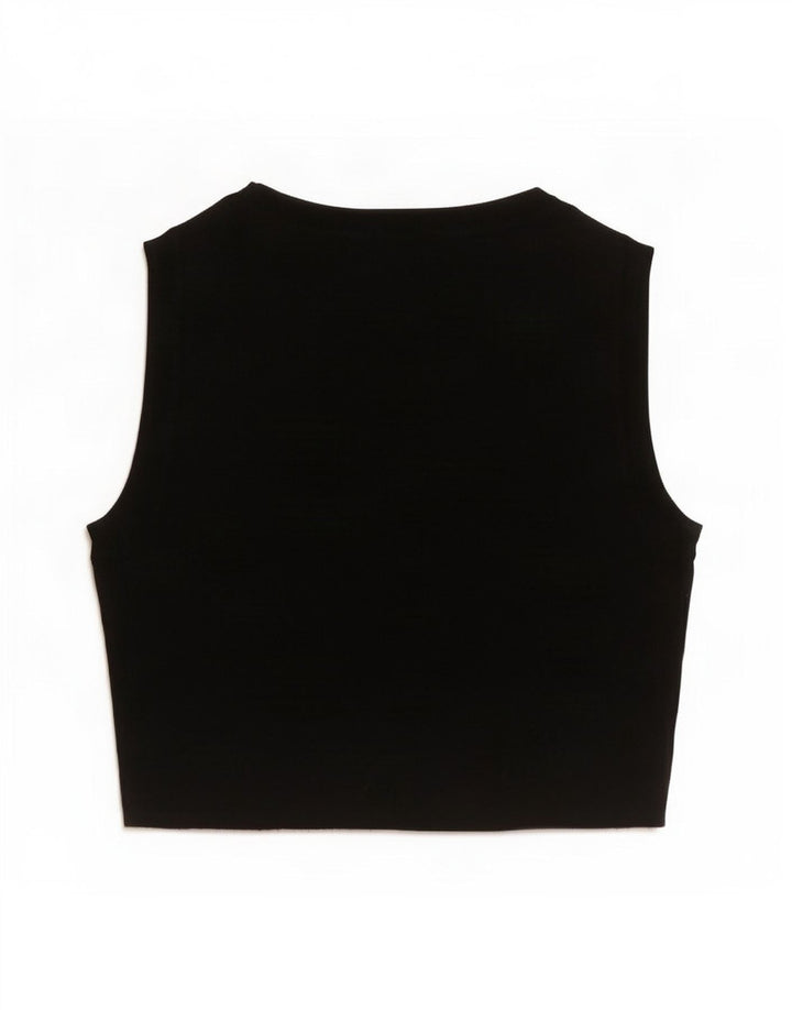 Vestă Crop Top pentru femei Zara UK 8 Small Black Viscose