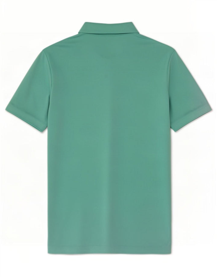 Tricou polo Adidas pentru bărbați din poliester cu dungi turcoaz mare