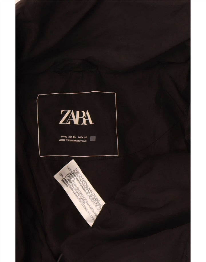 Jachetă căptușită supradimensionată pentru femei Zara UK 18 XL Poliester negru