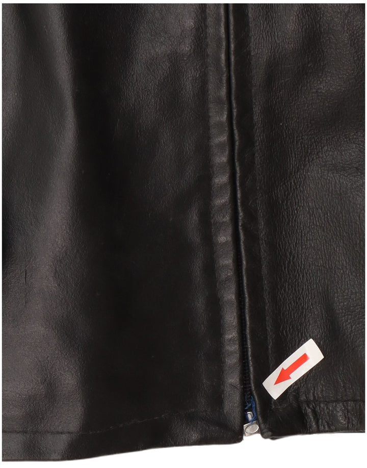 Jachetă de piele vintage pentru bărbați UK 40 Large Black