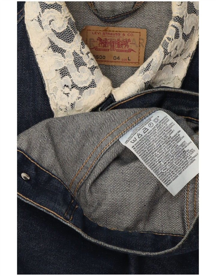Jachetă de blugi pentru femei LEVI'S UK 14 mare din bumbac bleumarin