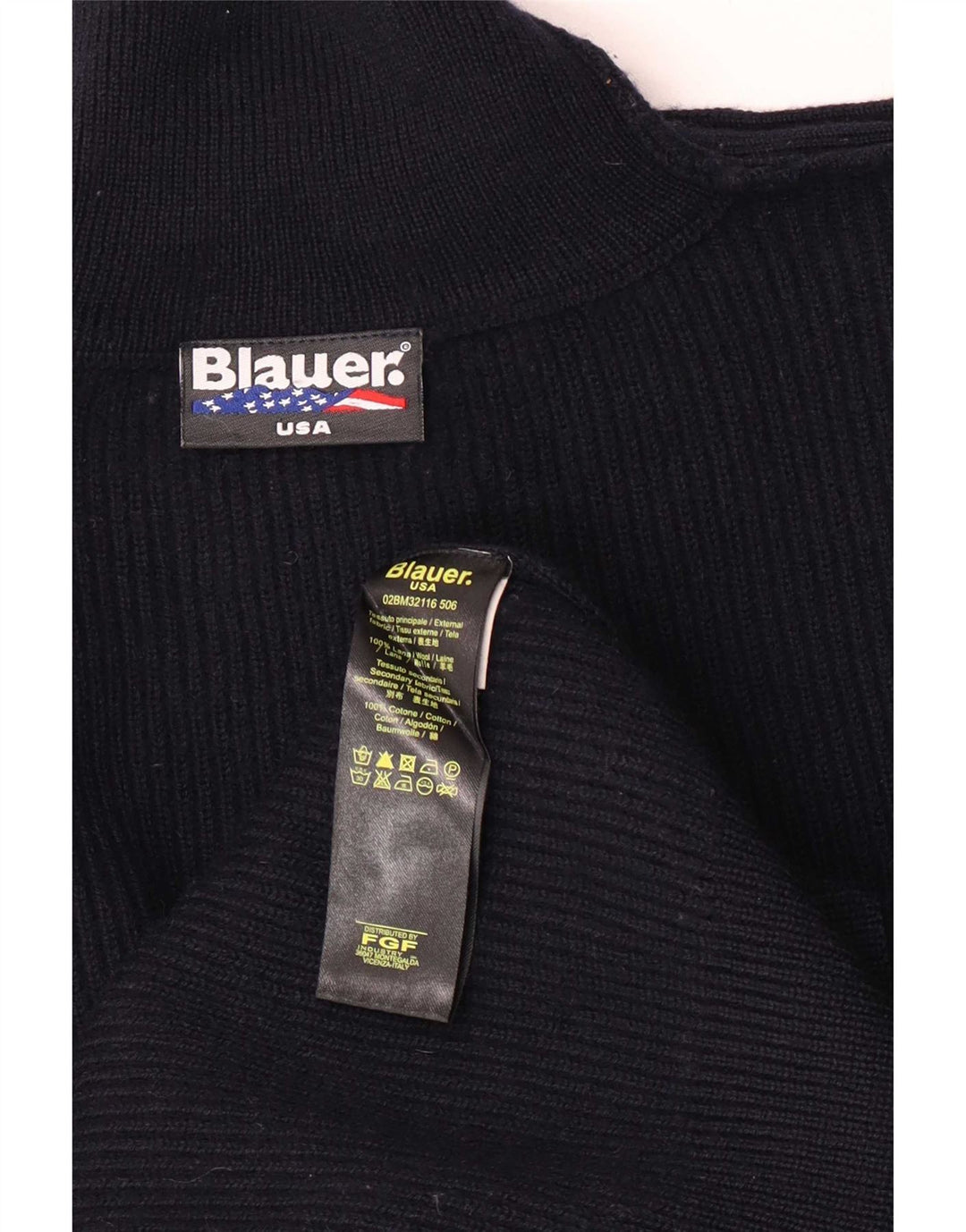 Pulover Blauer pentru bărbați cu gât țestoasă, lână medie, albastru