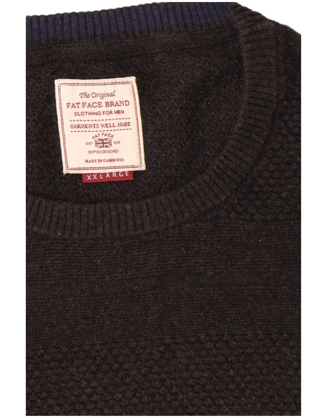 Pulover pentru bărbați Fat Face cu gât crew, bumbac gri 2XL
