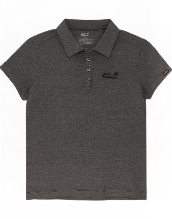Tricou polo Jack Wolfskin pentru femei Marea Britanie 12/14 Poliester cu pete gri mediu