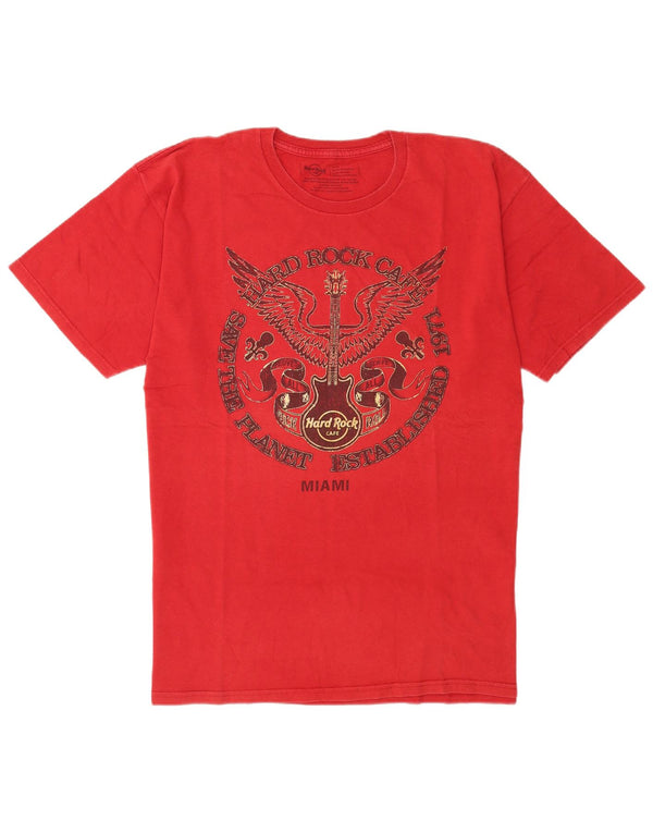 Tricou grafic Miami pentru bărbați Hard Rock Cafe Top mare bumbac roșu
