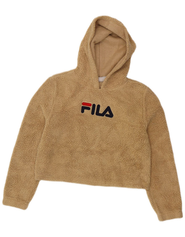 Pulover supradimensionat din fleece pentru femei Fila UK 10, mic, bej, poliester
