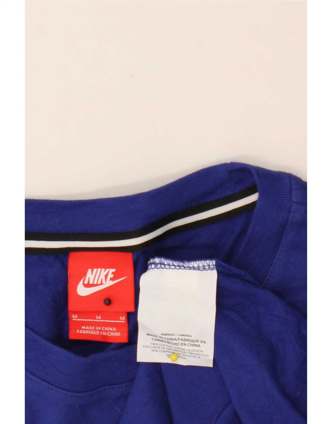 Top grafic Nike pentru bărbați, mânecă 3/4, albastru mediu, bumbac cu dungi