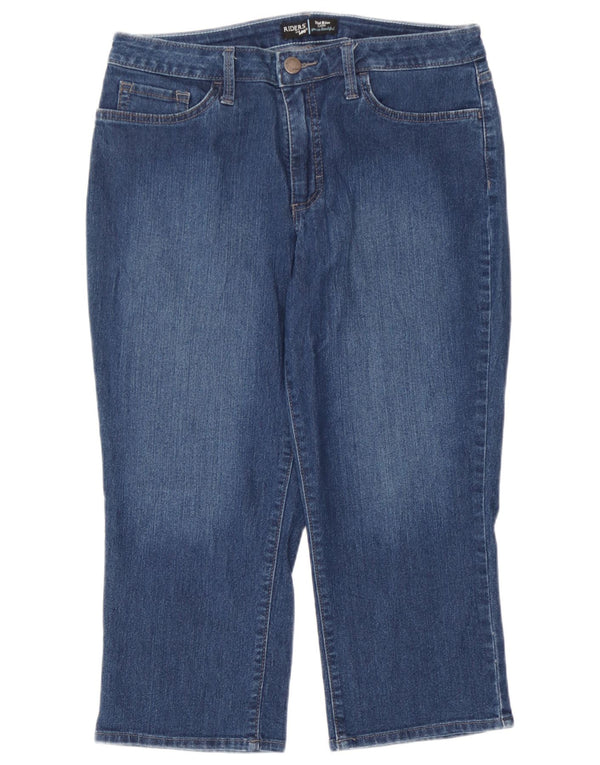 Blugi Capri pentru femei cu talie medie W32 L21 albastru