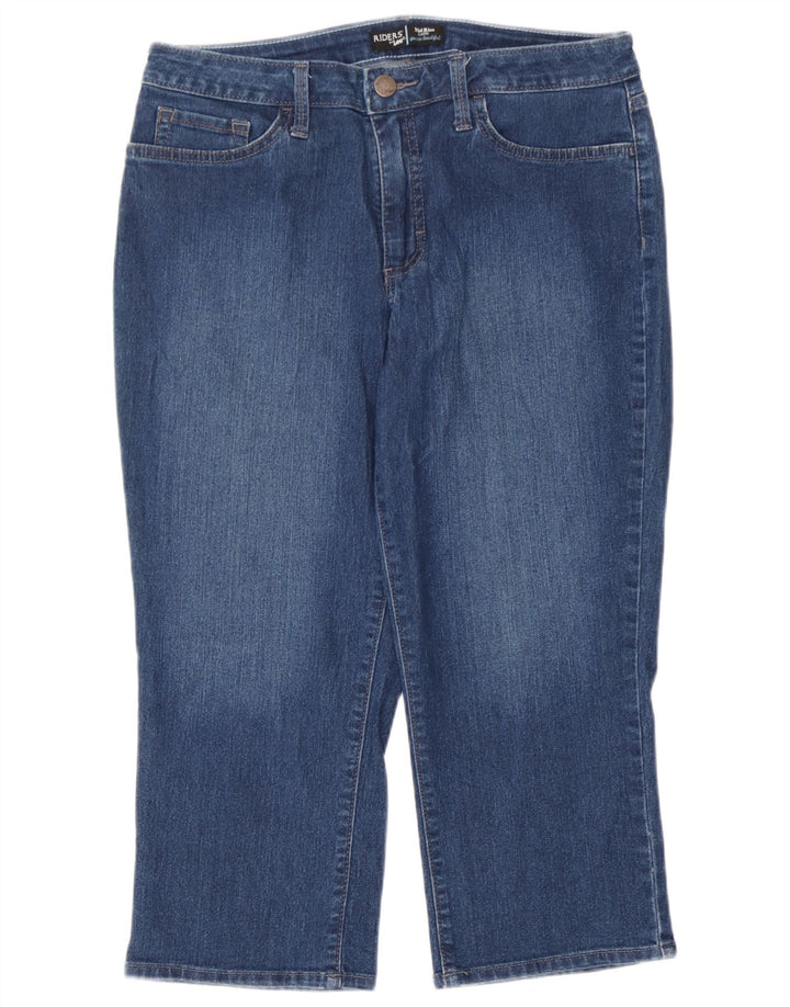 Blugi Capri pentru femei cu talie medie W32 L21 albastru