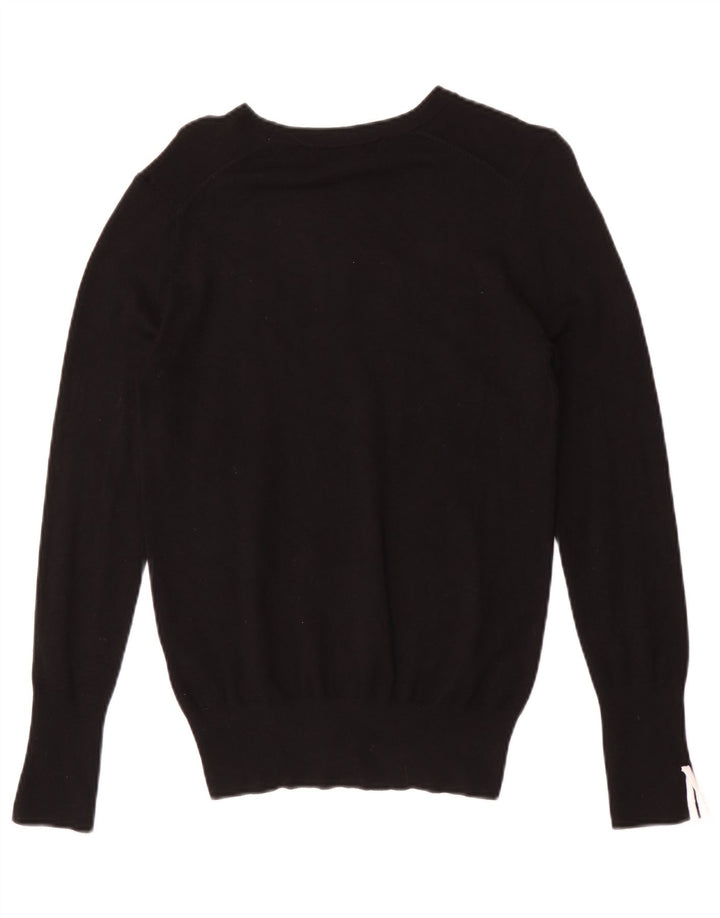 Pulover pentru femei Zara cu gât de barcă UK 12 Medium Black Viscose