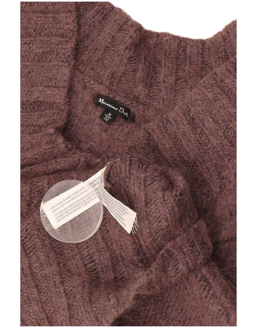 MASSIMO DUTTI Pulover cu decolteu în V pentru femei UK 12 Burgundy mediu