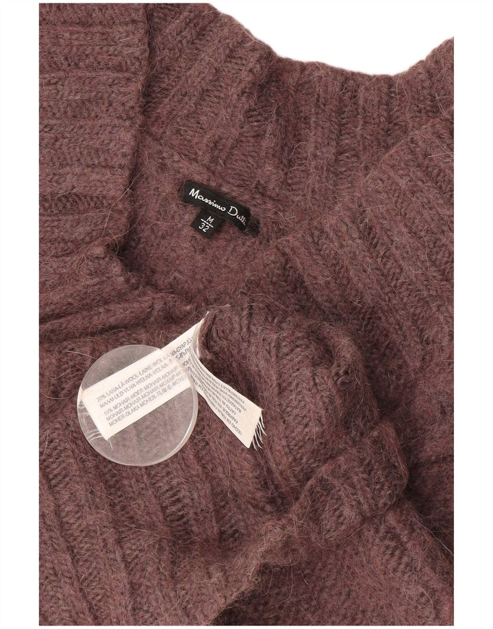 MASSIMO DUTTI Pulover cu decolteu în V pentru femei UK 12 Burgundy mediu