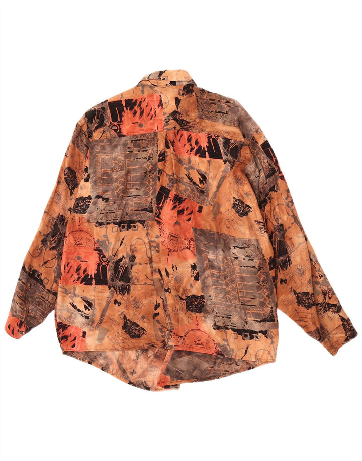 Cămașă vintage pentru femei cu model abstract EU 44 XL maro raion