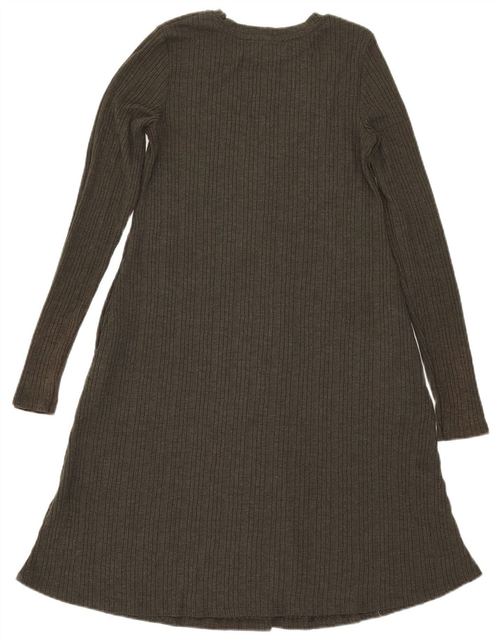 Rochie A-Line pentru femei Marks & Spencer cu mâneci lungi UK 8 Poliester kaki mic