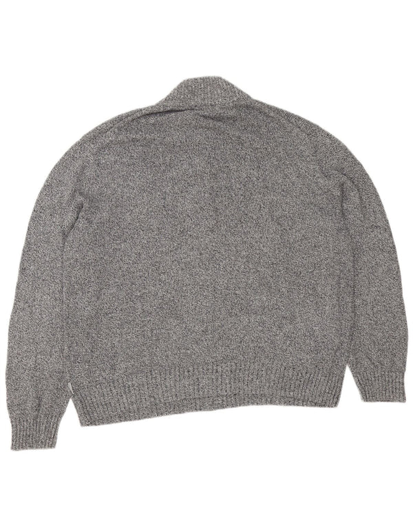 Pulover Calvin Klein pentru bărbați, cu fermoar, cu gât, 2XL, bumbac cu pete gri