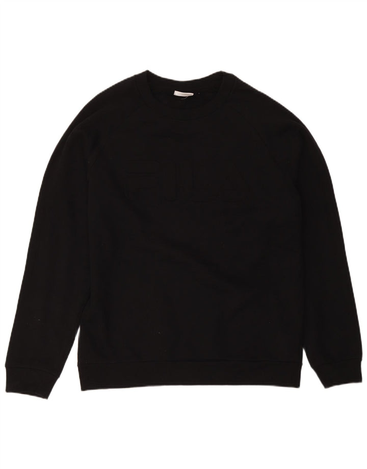 Hanorac pentru bărbați Fila Regular Fit Pulover Medium Negru Bumbac