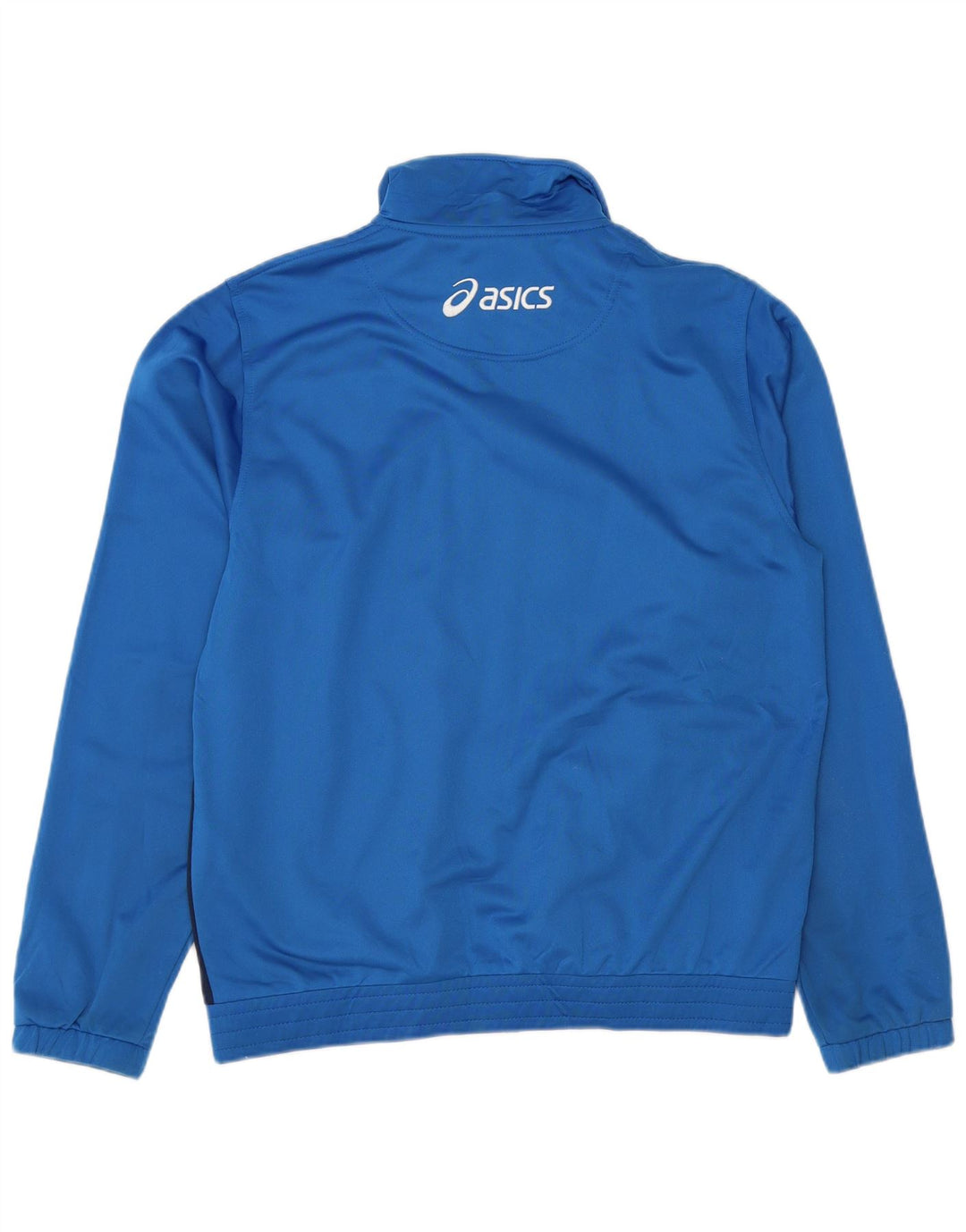 ASICS Mens Graphic Tracksuit Top Jacket Medium Blue Colourblock Polyester