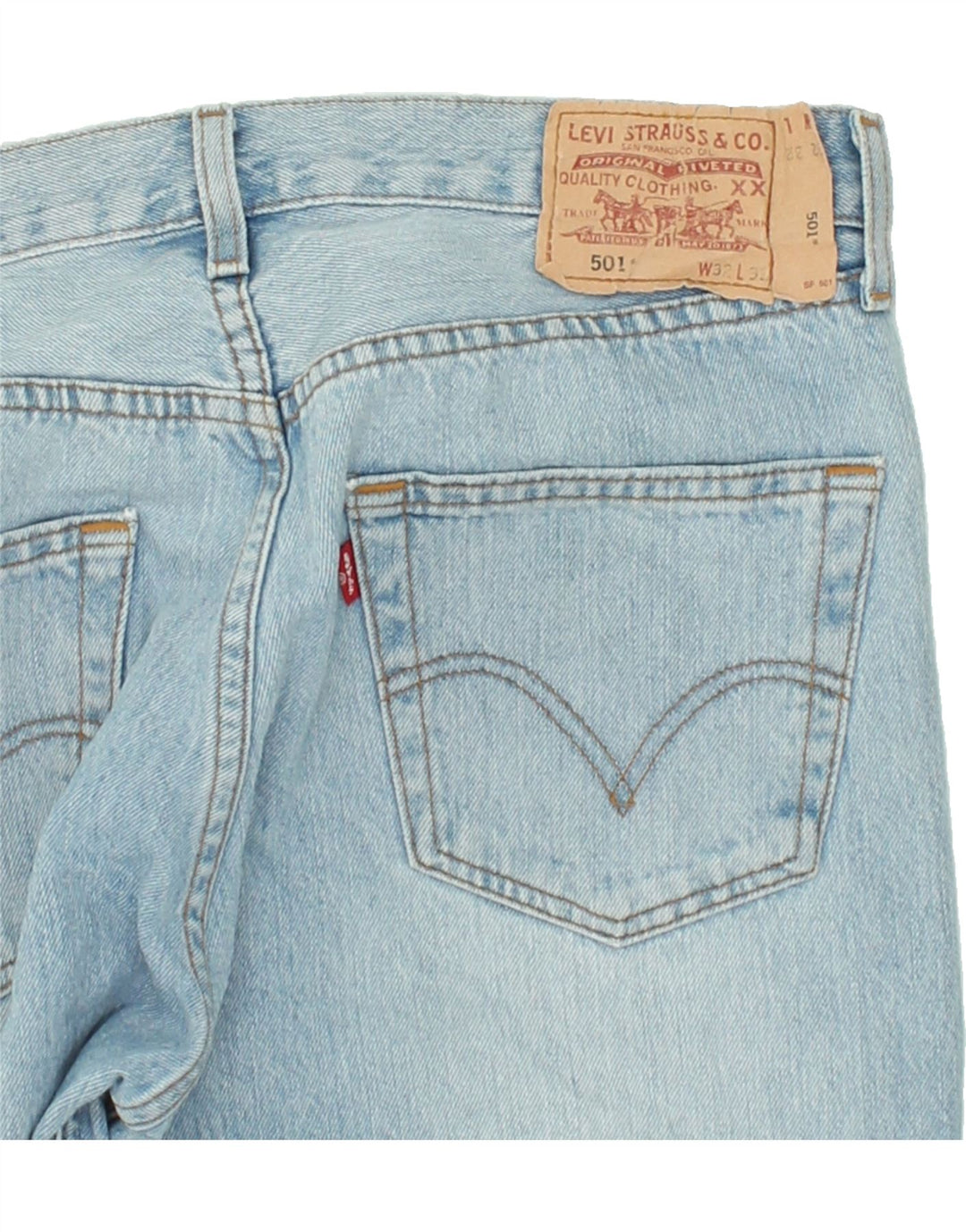 Blugi drepti pentru bărbați LEVI'S 501 W32 L32 Bumbac albastru