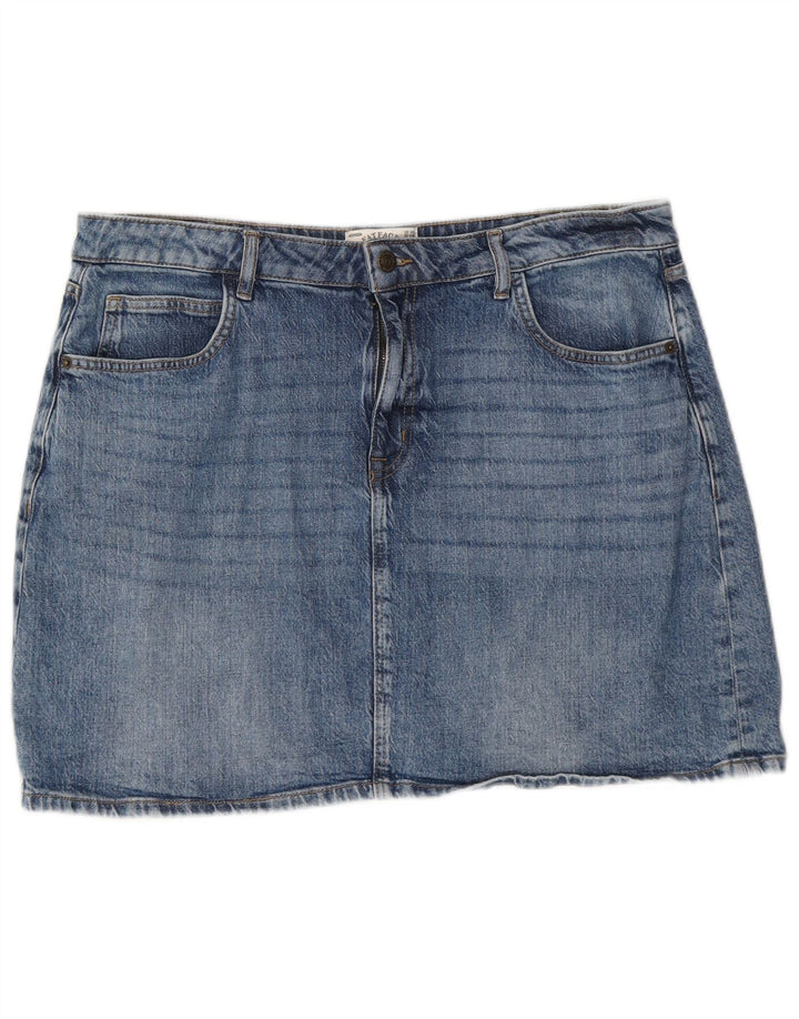 Fusta de blugi pentru femei Fat Face UK 16 mare W38 bumbac albastru