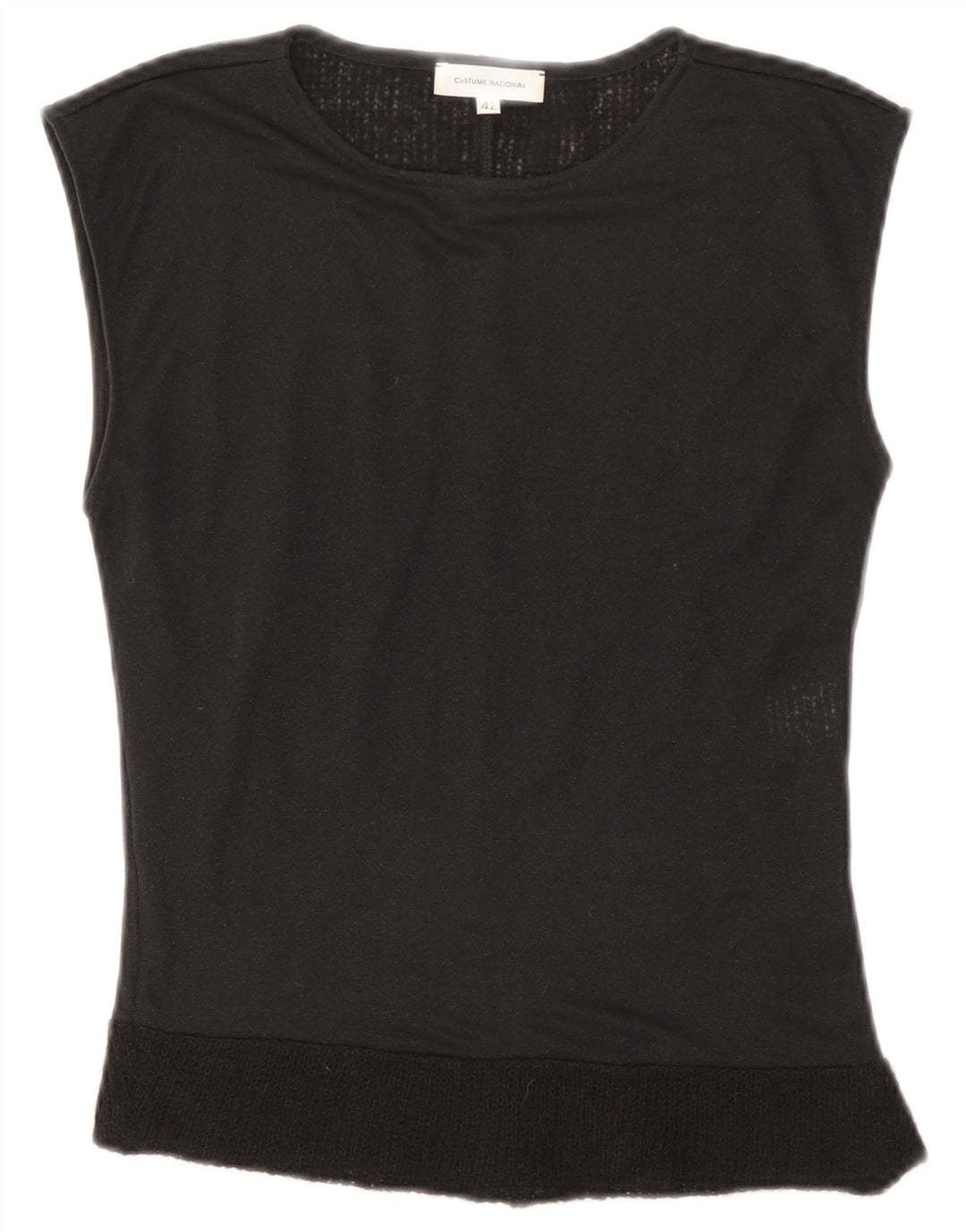 COSTUME NATIONAL Womens Sleeveless Blouse Top IT 42 Medium Black Polyester