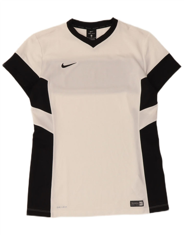 Tricou Nike Dri Fit pentru bărbați Top Mediu Alb Poliester Colorblock
